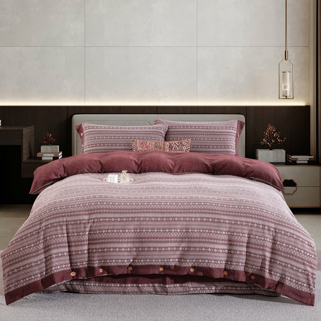 （总）双层纱家居 2025新款全棉色织提花四件套-布拉格