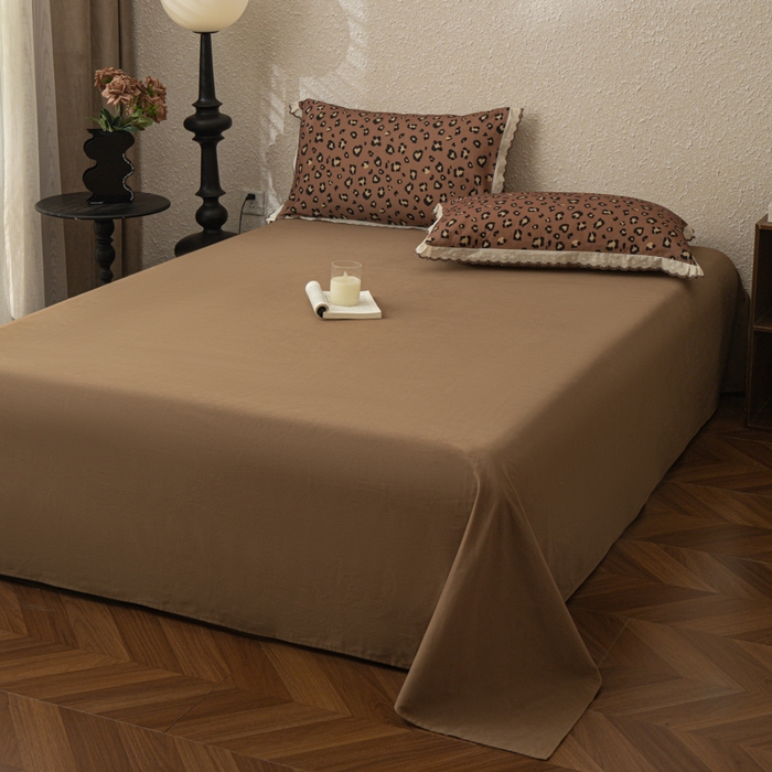 91家纺网 家纺一手货源 找家纺 优米家纺 2025新款A类加厚全棉纯棉磨毛提花四件套（提供买家秀） 豹纹（红）