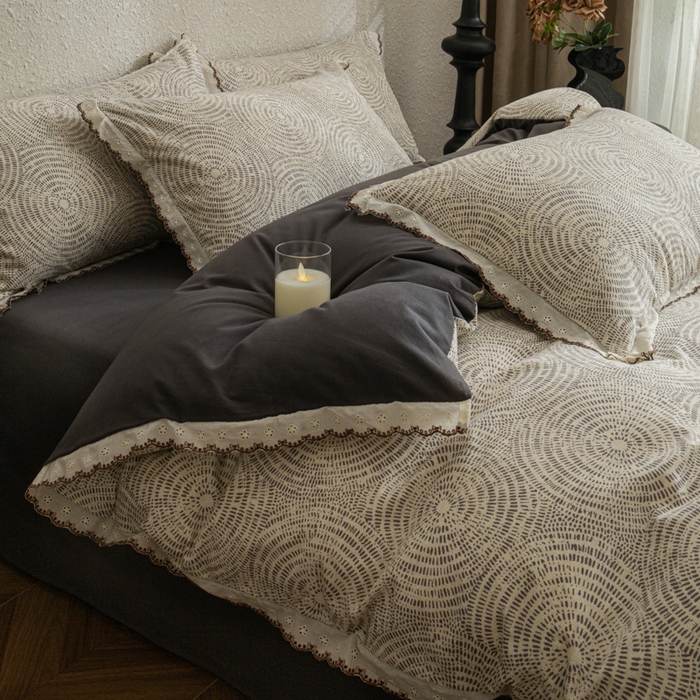 91家纺网 家纺一手货源 找家纺 优米家纺 2025新款A类加厚全棉纯棉磨毛提花四件套（提供买家秀） 布里奥