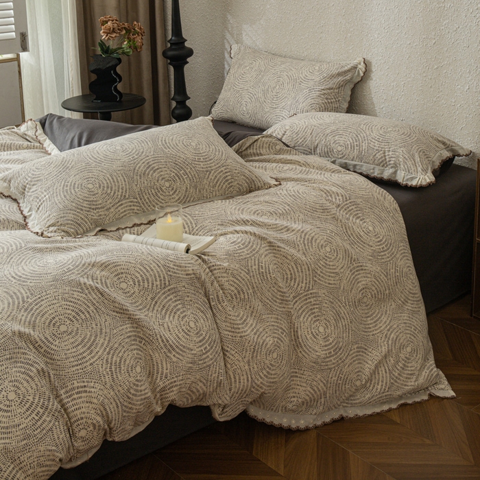 91家纺网 家纺一手货源 找家纺 优米家纺 2025新款A类加厚全棉纯棉磨毛提花四件套（提供买家秀） 布里奥