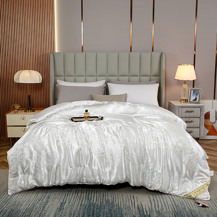 （总）畅畅家纺 2025新款贡缎提花牡丹花羽丝棉被手工订花冬被夏被被子被芯