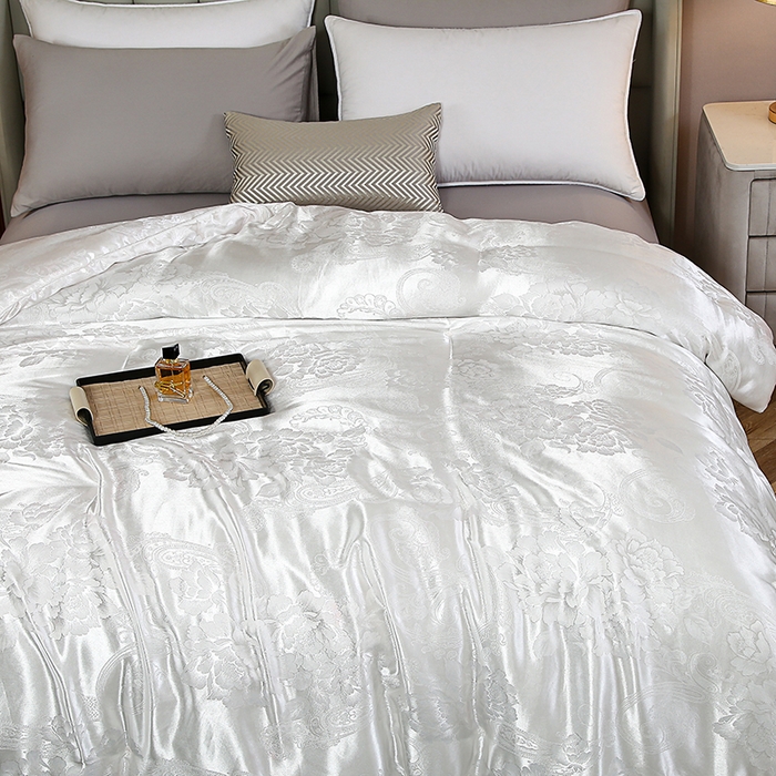 91家纺网 家纺一手货源 找家纺 （总）畅畅家纺 2025新款贡缎提花牡丹花羽丝棉被手工订花冬被夏被被子被芯