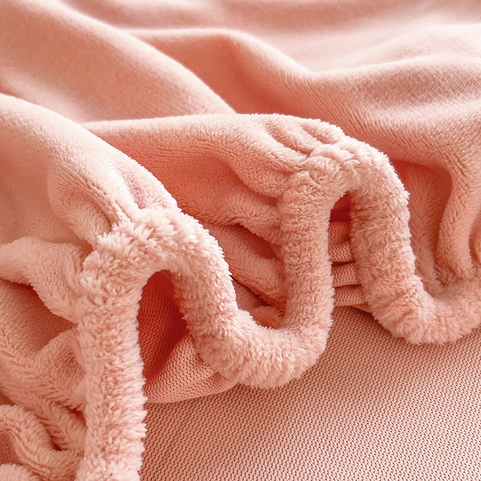 91家纺网 家纺一手货源 找家纺 丽美人家纺 2025秋冬新款牛奶绒纯色单床笠 杜鹃粉