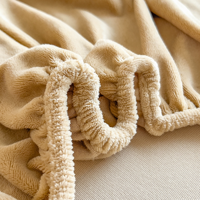 91家纺网 家纺一手货源 找家纺 丽美人家纺 2025秋冬新款牛奶绒纯色单床笠 鸭嘴咖