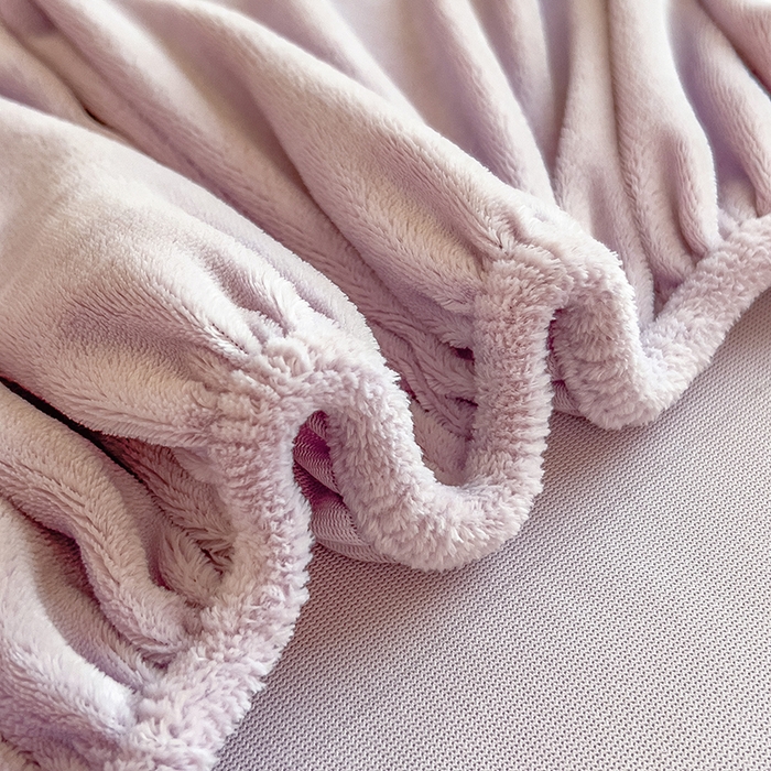 91家纺网 家纺一手货源 找家纺 丽美人家纺 2025秋冬新款牛奶绒纯色单床笠 蔷薇紫