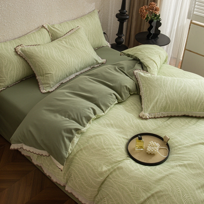 91家纺网 家纺一手货源 找家纺 优米家纺 2025新款A类加厚全棉纯棉磨毛提花四件套（提供买家秀） 海棠花开