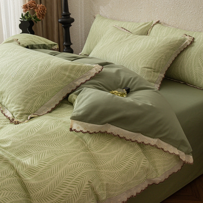 91家纺网 家纺一手货源 找家纺 优米家纺 2025新款A类加厚全棉纯棉磨毛提花四件套（提供买家秀） 海棠花开