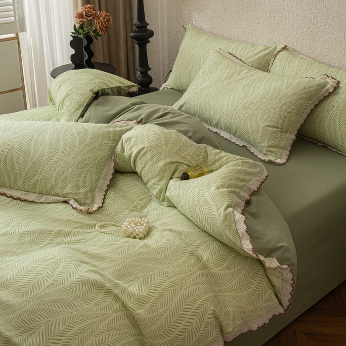 91家纺网 家纺一手货源 找家纺 优米家纺 2025新款A类加厚全棉纯棉磨毛提花四件套（提供买家秀） 海棠花开