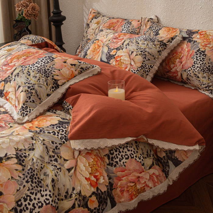 91家纺网 家纺一手货源 找家纺 优米家纺 2025新款A类加厚全棉纯棉磨毛提花四件套（提供买家秀） 花之舞