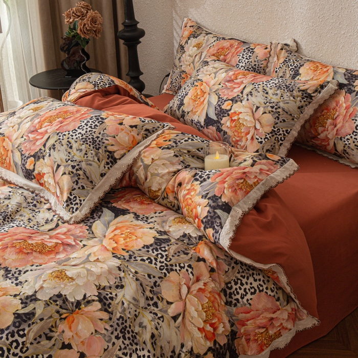 91家纺网 家纺一手货源 找家纺 优米家纺 2025新款A类加厚全棉纯棉磨毛提花四件套（提供买家秀） 花之舞