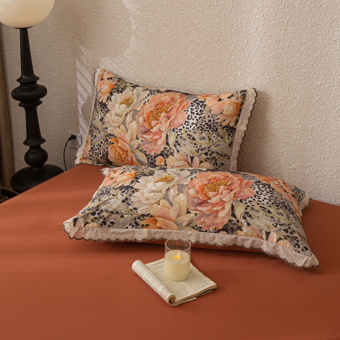 91家纺网 家纺一手货源 找家纺 优米家纺 2025新款A类加厚全棉纯棉磨毛提花四件套（提供买家秀） 花之舞