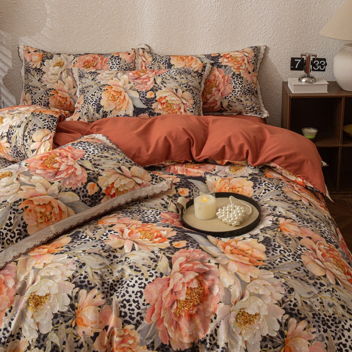 91家纺网 家纺一手货源 找家纺 优米家纺 2025新款A类加厚全棉纯棉磨毛提花四件套（提供买家秀） 花之舞