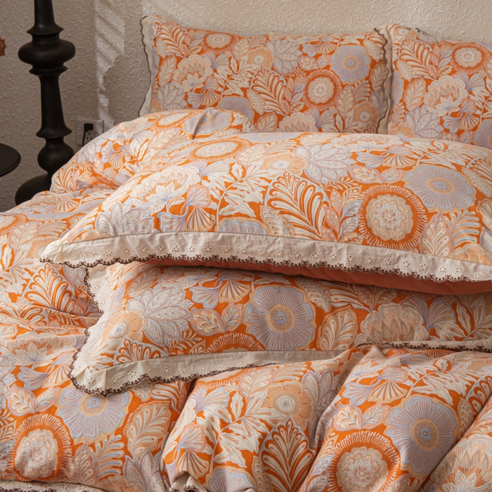 91家纺网 家纺一手货源 找家纺 优米家纺 2025新款A类加厚全棉纯棉磨毛提花四件套（提供买家秀） 满园花开