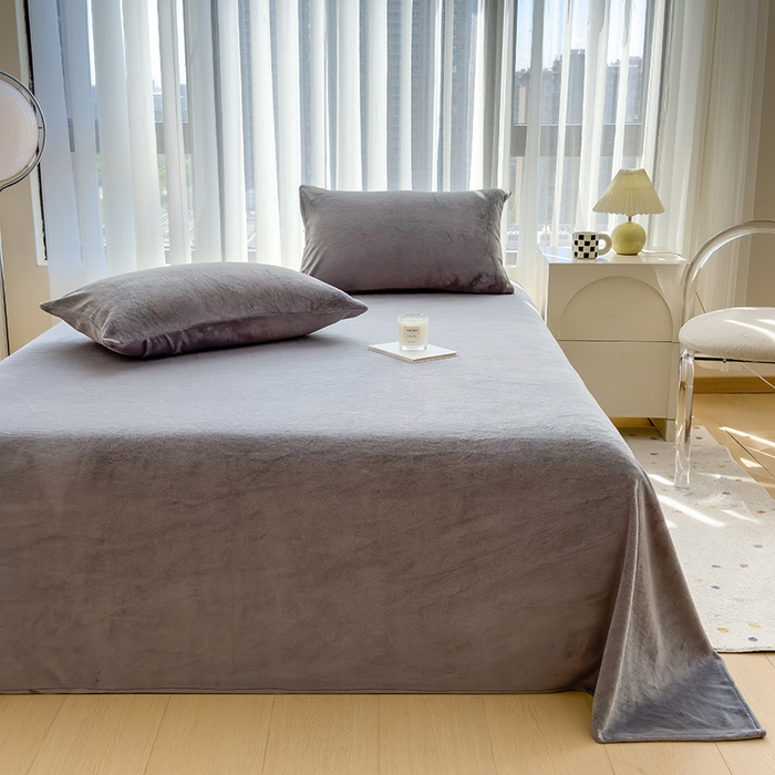 91家纺网 家纺一手货源 找家纺 （总）丽美人家纺 2025秋冬新款牛奶绒纯色单床单