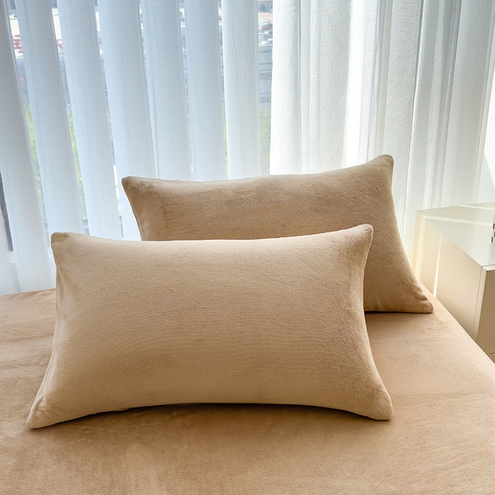 91家纺网 家纺一手货源 找家纺 丽美人家纺 2025秋冬新款牛奶绒纯色单床单 鸭嘴咖