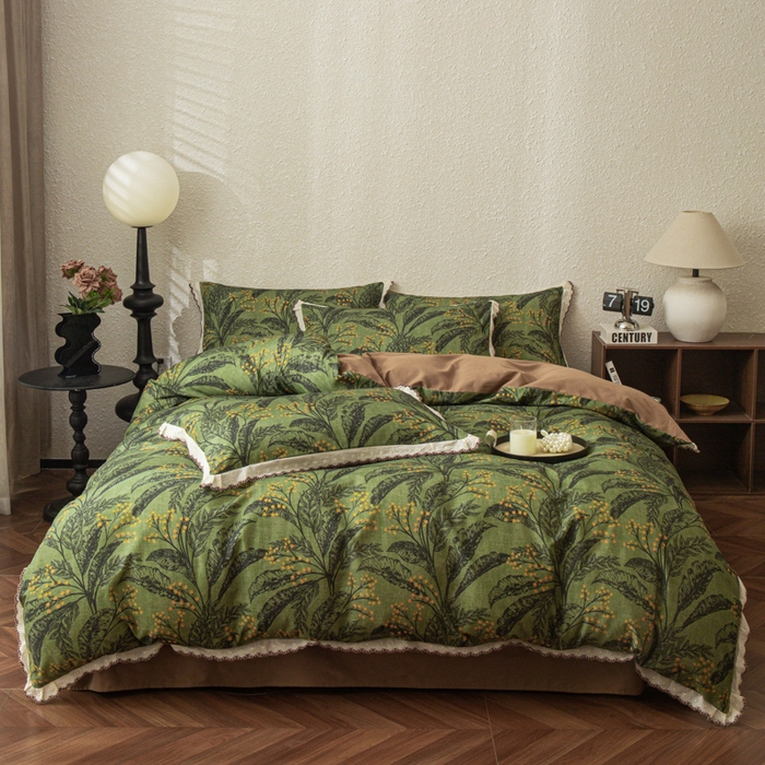 91家纺网 家纺一手货源 找家纺 优米家纺 2025新款A类加厚全棉纯棉磨毛提花四件套（提供买家秀） 陌上花开