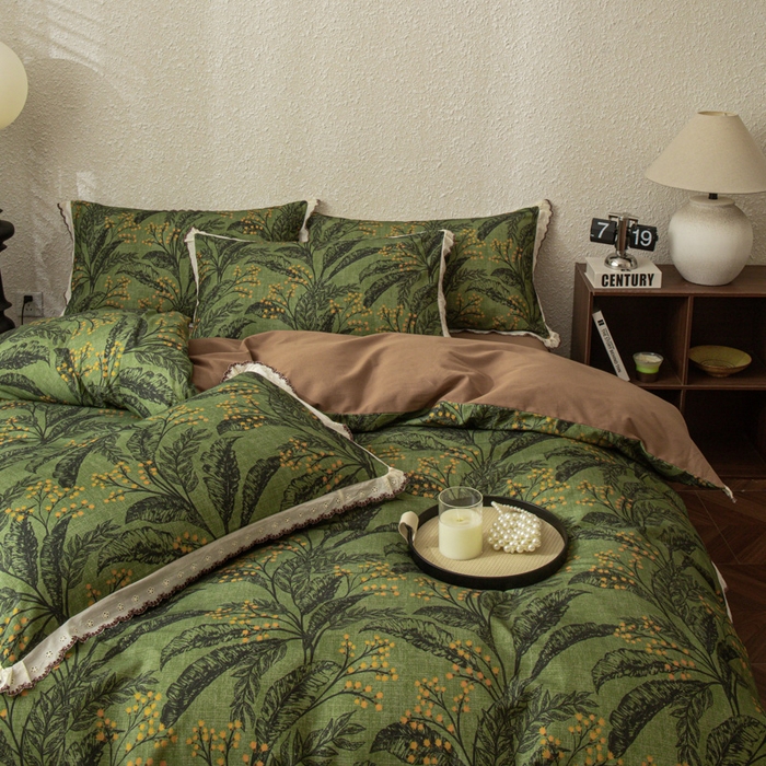 91家纺网 家纺一手货源 找家纺 优米家纺 2025新款A类加厚全棉纯棉磨毛提花四件套（提供买家秀） 陌上花开