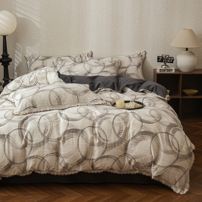 91家纺网 家纺一手货源 找家纺 优米家纺 2025新款A类加厚全棉纯棉磨毛提花四件套（提供买家秀） 南城旧梦