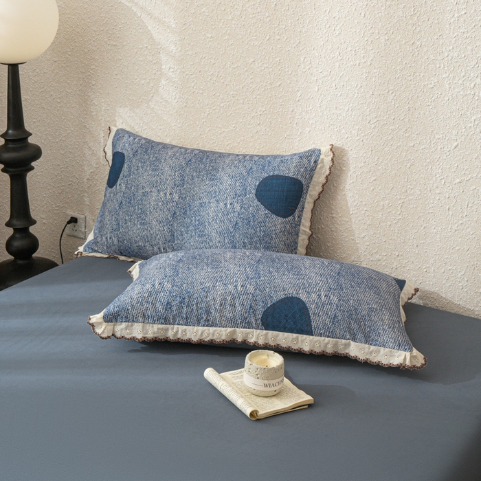 91家纺网 家纺一手货源 找家纺 优米家纺 2025新款A类加厚全棉纯棉磨毛提花四件套（提供买家秀） 青花岁月