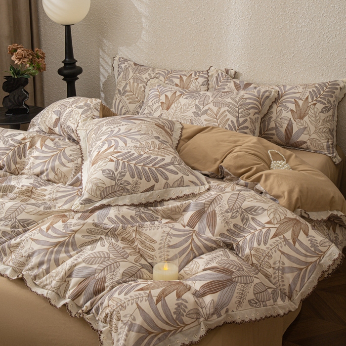 91家纺网 家纺一手货源 找家纺 优米家纺 2025新款A类加厚全棉纯棉磨毛提花四件套（提供买家秀） 秋意浓