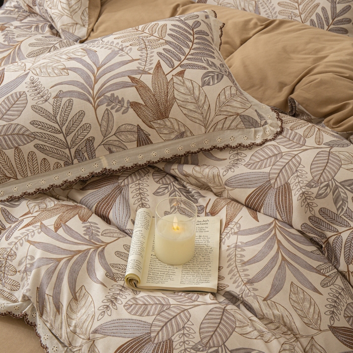 91家纺网 家纺一手货源 找家纺 优米家纺 2025新款A类加厚全棉纯棉磨毛提花四件套（提供买家秀） 秋意浓