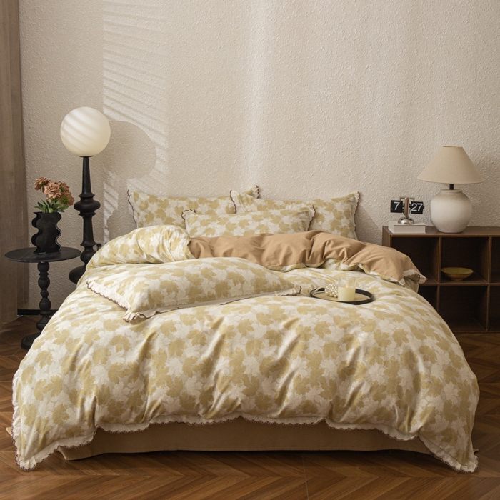 91家纺网 家纺一手货源 找家纺 优米家纺 2025新款A类加厚全棉纯棉磨毛提花四件套（提供买家秀） 水木年华