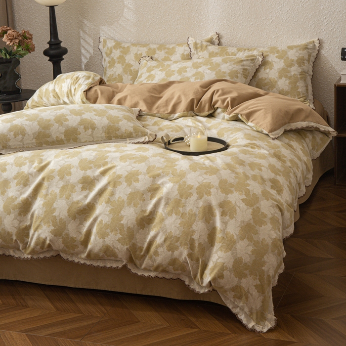 91家纺网 家纺一手货源 找家纺 优米家纺 2025新款A类加厚全棉纯棉磨毛提花四件套（提供买家秀） 水木年华