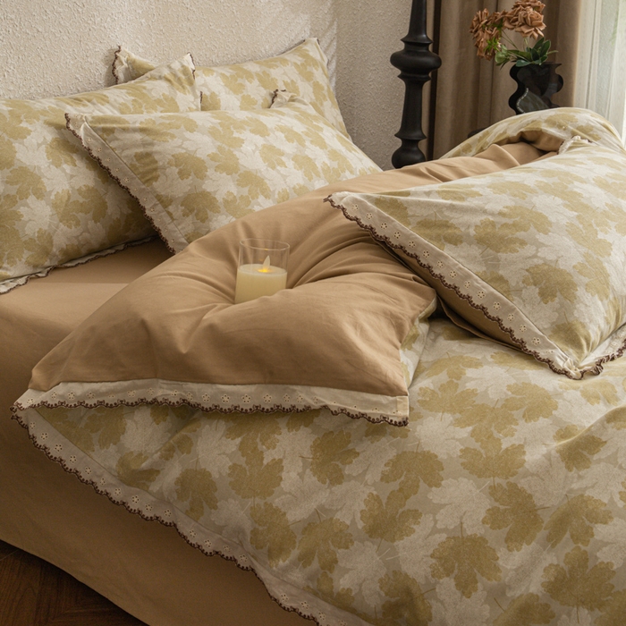 91家纺网 家纺一手货源 找家纺 优米家纺 2025新款A类加厚全棉纯棉磨毛提花四件套（提供买家秀） 水木年华