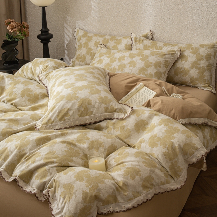 91家纺网 家纺一手货源 找家纺 优米家纺 2025新款A类加厚全棉纯棉磨毛提花四件套（提供买家秀） 水木年华