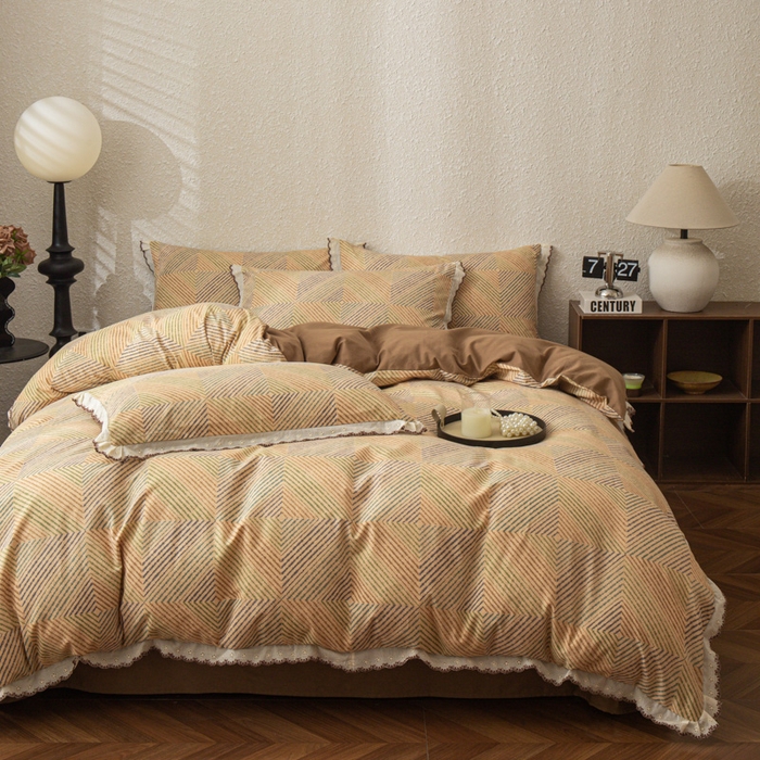 91家纺网 家纺一手货源 找家纺 优米家纺 2025新款A类加厚全棉纯棉磨毛提花四件套（提供买家秀） 温馨午后