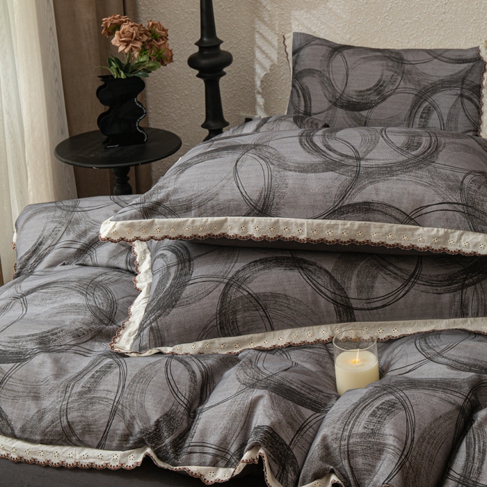 91家纺网 家纺一手货源 找家纺 优米家纺 2025新款A类加厚全棉纯棉磨毛提花四件套（提供买家秀） 英伦时刻