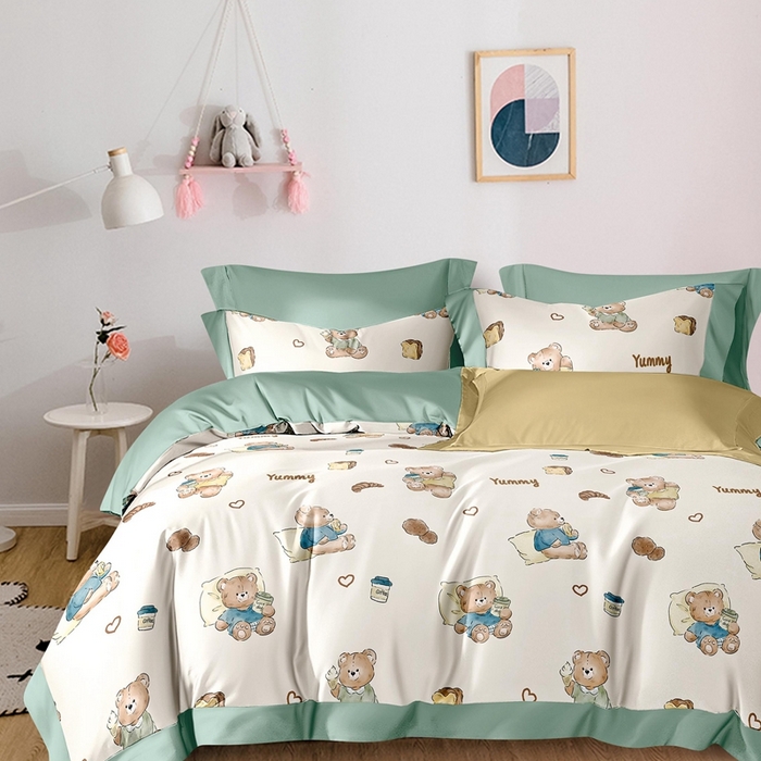 威克凯丽 2025新款全棉纯棉印花13070四件套 快乐熊