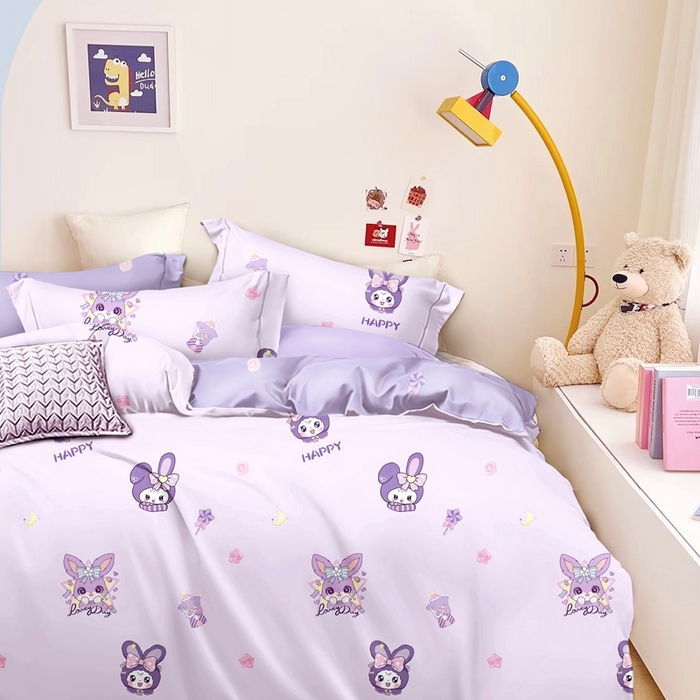 威克凯丽 2025新款全棉纯棉印花13376四件套 酷洛米兔