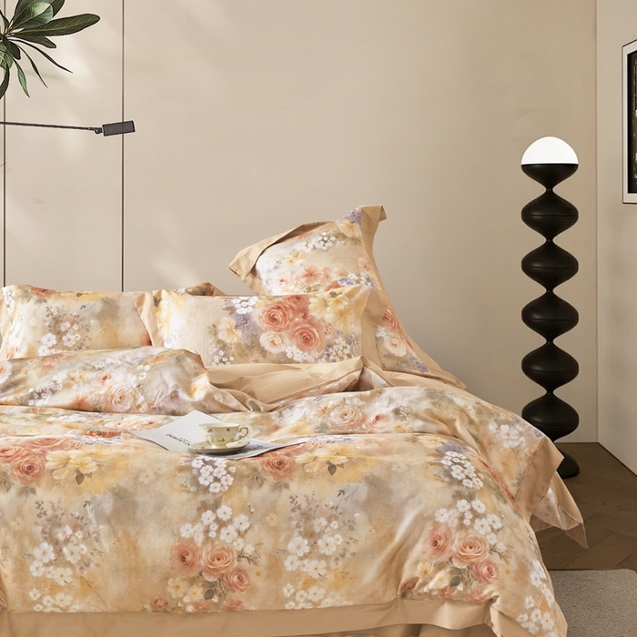 威克凯丽 2025新款艾阳绒天丝磨毛四件套 黛萱-黄