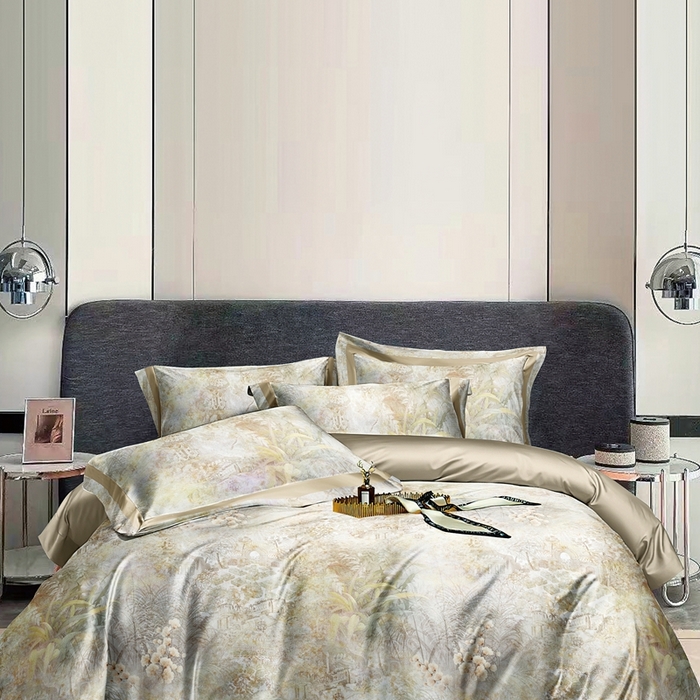 威克凯丽 2025新款艾阳绒天丝磨毛四件套 蓝田暖玉-黄