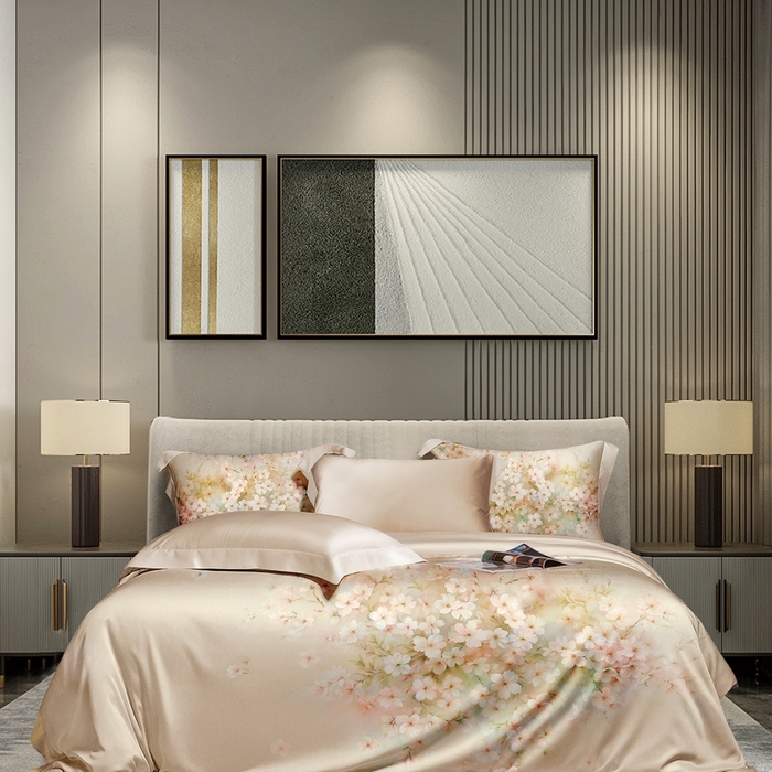 威克凯丽 2025新款艾阳绒天丝磨毛四件套 相思花语-黄