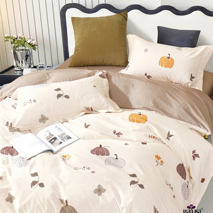 威克凯丽 2025新款全棉纯棉印花13376四件套 南瓜圆梦