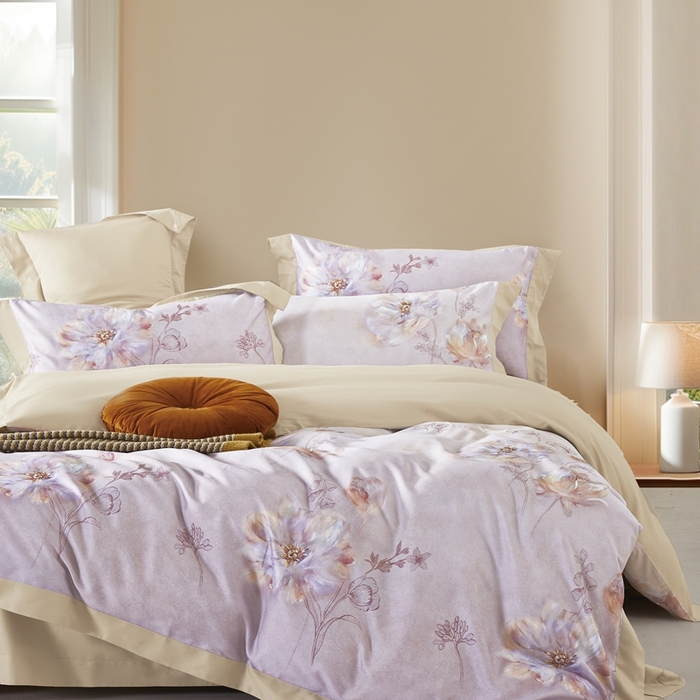 威克凯丽 2025新款艾阳绒天丝磨毛四件套 亦柔-紫