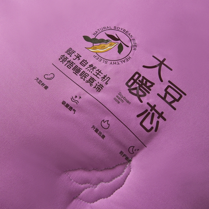 91家纺网 家纺一手货源 找家纺 畅畅家纺 2025新款洛卡棉抗菌纤维亲肤大豆被春秋被冬被被芯 玫瑰紫