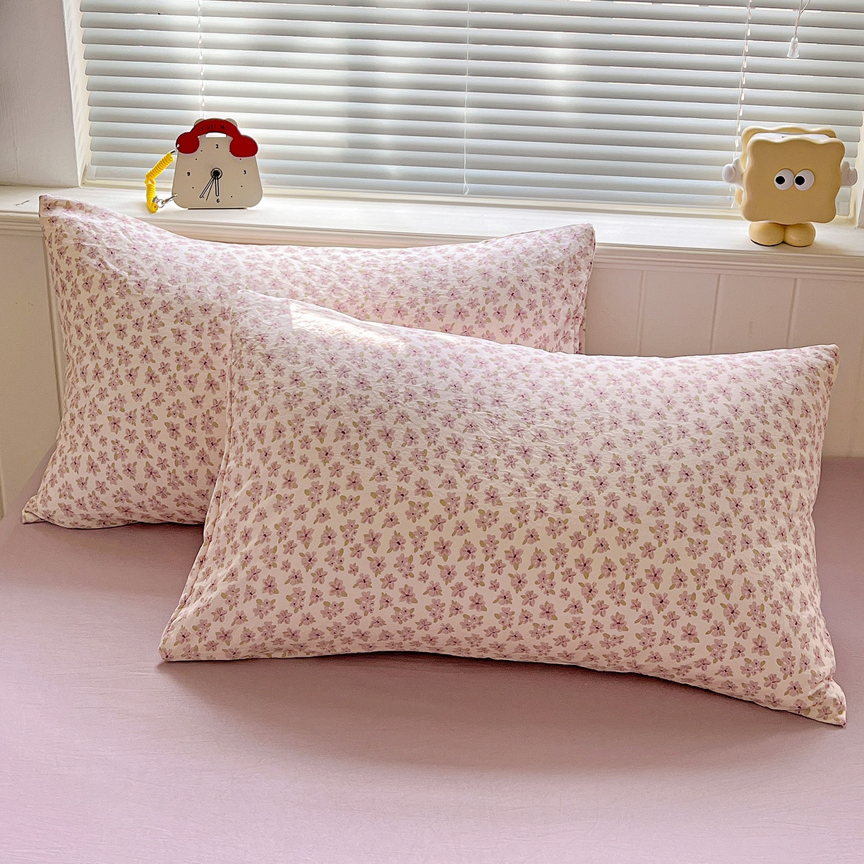 91家纺网 家纺一手货源 找家纺 暖芯优选 2025新款加厚爆款小布袋韩国古法水洗棉床单学生三件套床笠款四件套 春日花信