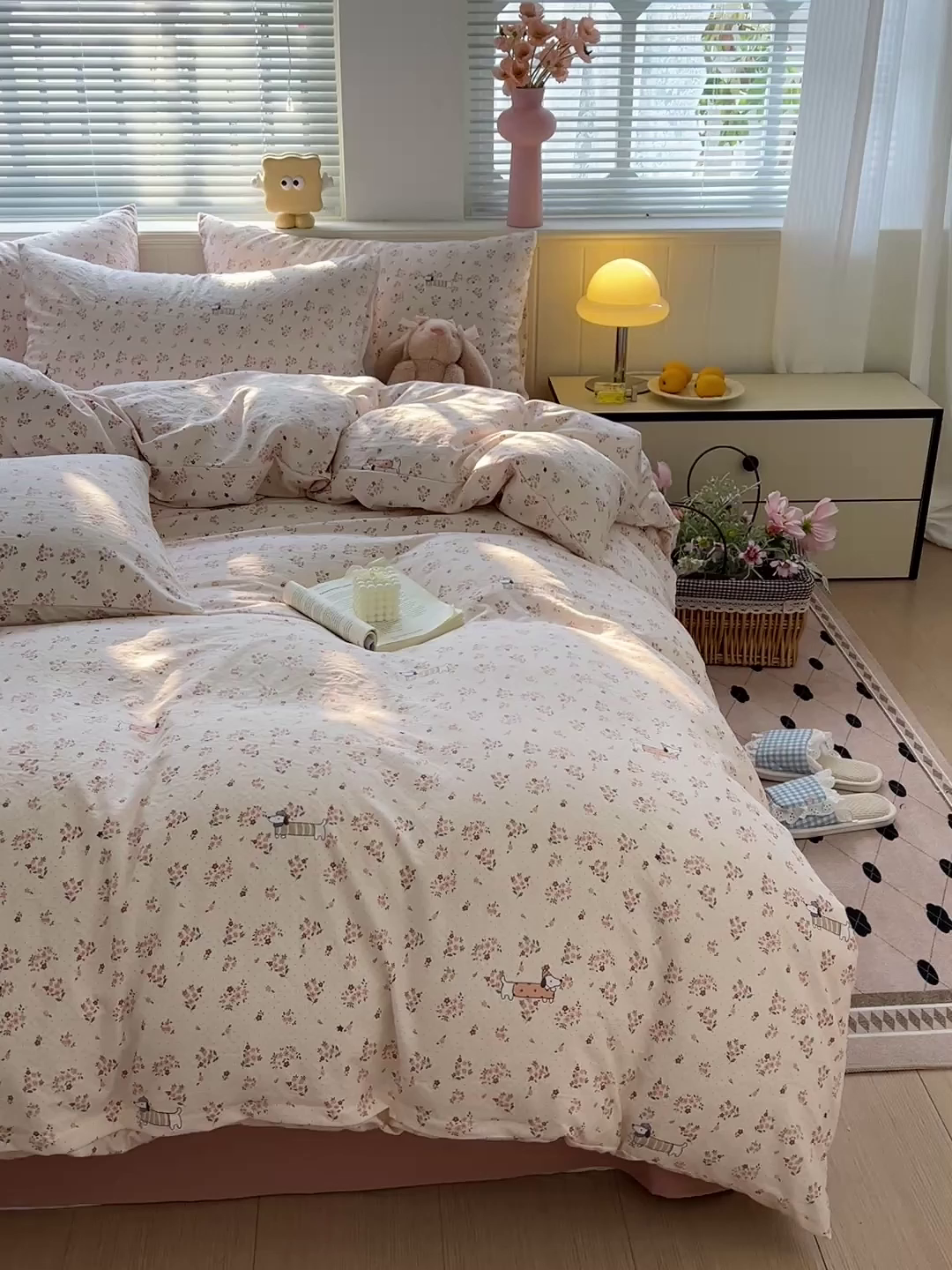 91家纺网 家纺一手货源 找家纺 暖芯优选 2025新款加厚爆款小布袋韩国古法水洗棉床单学生三件套床笠款四件套 花田汪语