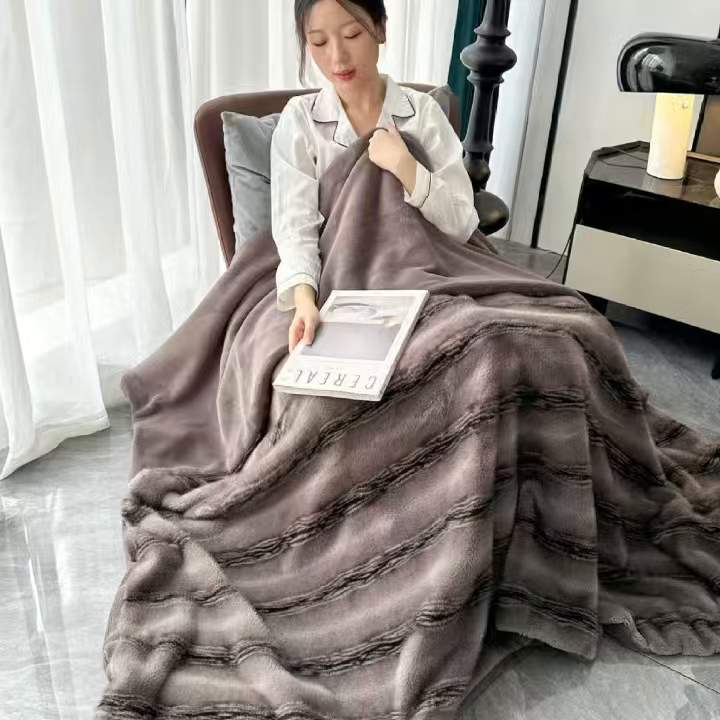 91家纺网 家纺一手货源 找家纺 肖恩毯业 2025新款轻奢大金狐貂绒毯云锦绒毛毯仿裘皮毯加厚保暖高品高质顺滑长毛绒盖毯毯子 大金狐貂绒毯-绅士灰