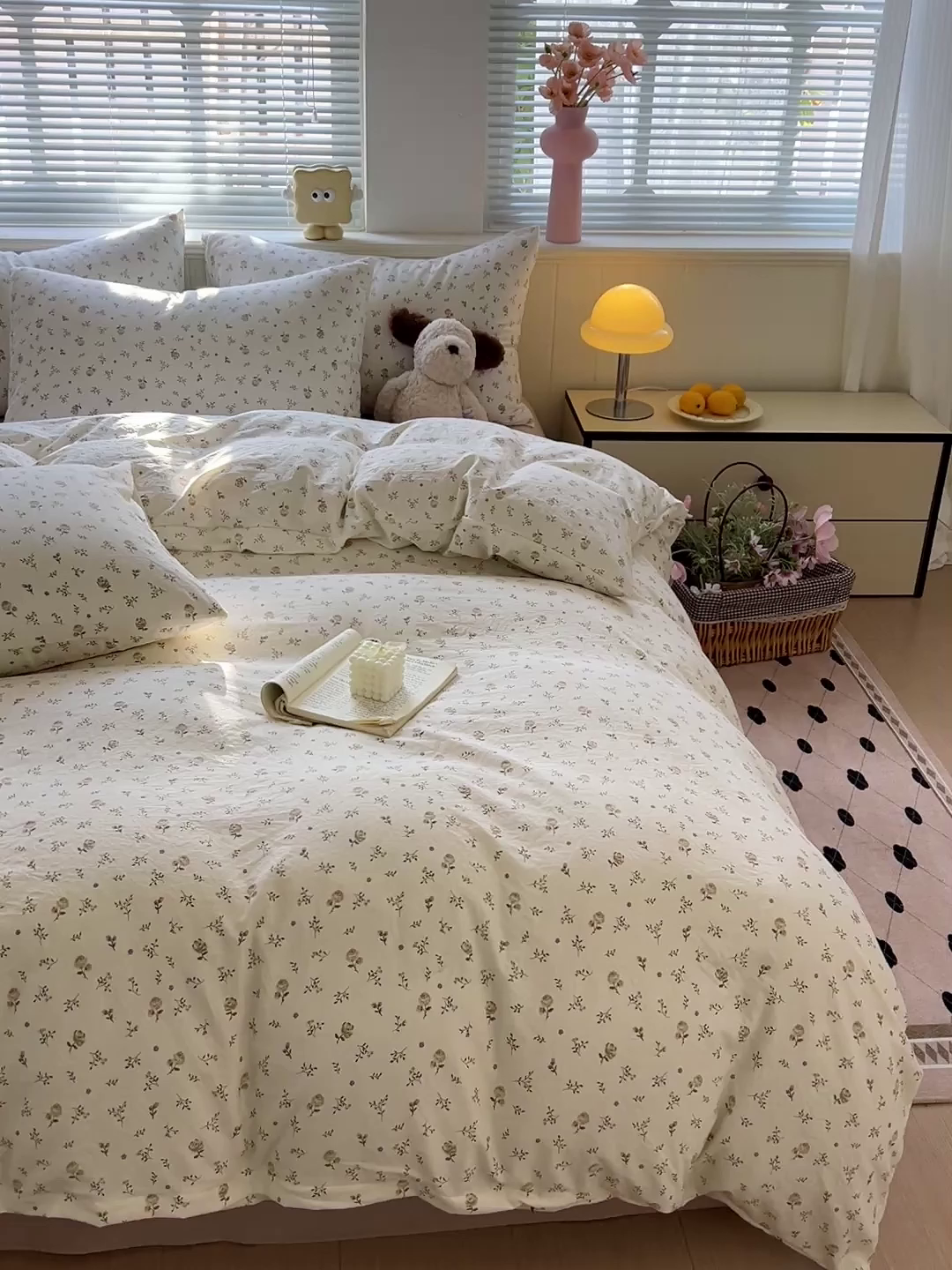 91家纺网 家纺一手货源 找家纺 暖芯优选 2025新款加厚爆款小布袋韩国古法水洗棉床单学生三件套床笠款四件套 碎花集物