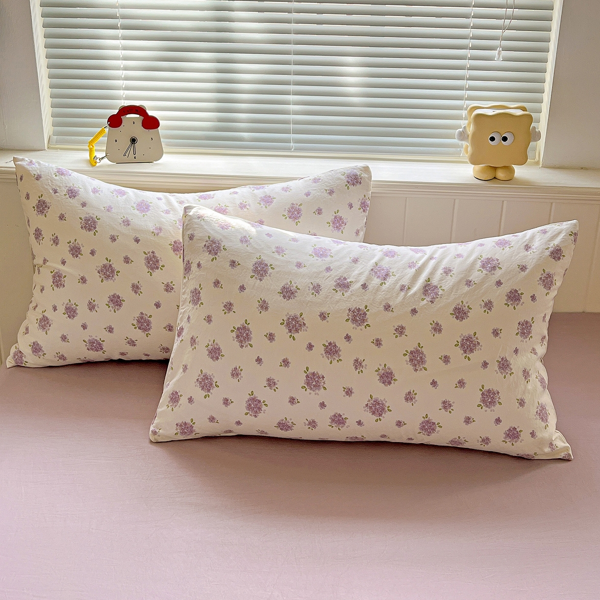 91家纺网 家纺一手货源 找家纺 优选 2025新款加厚爆款小布袋韩国古法高克重水洗棉床单学生三件套床笠款四件套 薰衣草田