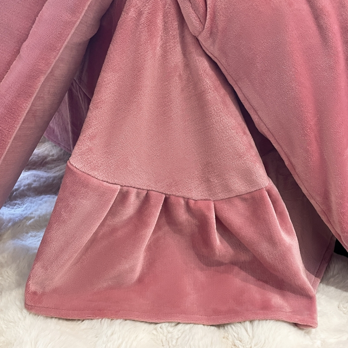 91家纺网 家纺一手货源 找家纺 畅畅家纺 2025新款冬季牛奶绒绣花绒四件套 芳华-豆沙