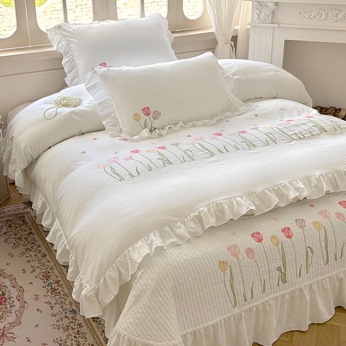 91家纺网 家纺一手货源 找家纺 （总）老K (原美阁） 2025新款高端刺绣水洗棉四件套 床盖四件套床笠四件套