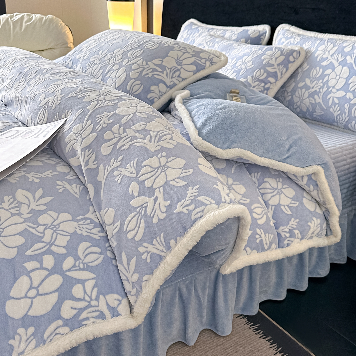 91家纺网 家纺一手货源 找家纺 （总）富米莱（原臻工厂） 2025新款高克重立体雕花牛奶绒四件套