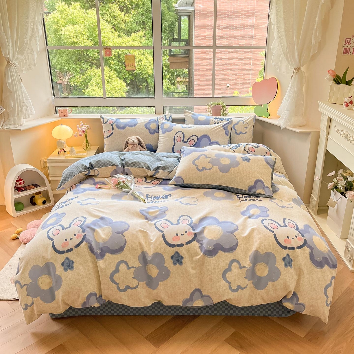 91家纺网 家纺一手货源 找家纺 （总）涵宸家纺 2025新款原棉加厚磨毛印花四件套