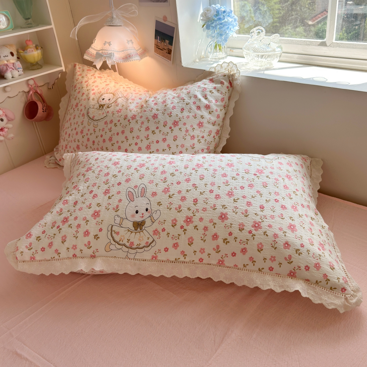 91家纺网 家纺一手货源 找家纺 （总）优卡迪家纺馆 2025新款A类全棉镂空花边皱皱棉双层纱四件套