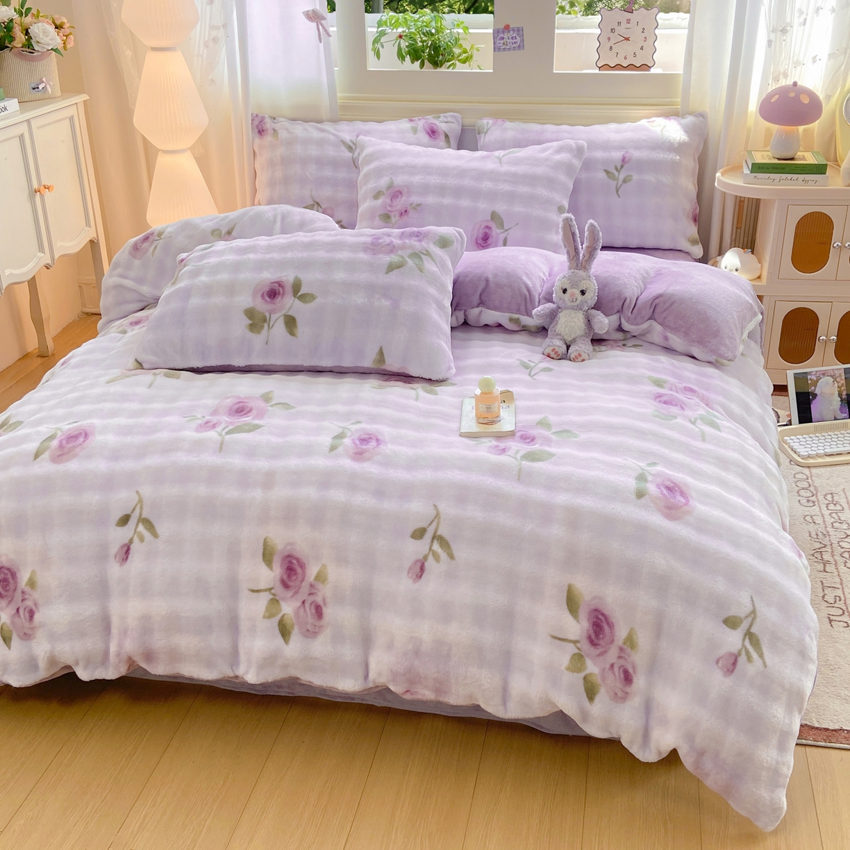 91家纺网 家纺一手货源 找家纺 （总）耐思家纺 2025新款泡泡牛奶绒印花四件套系列